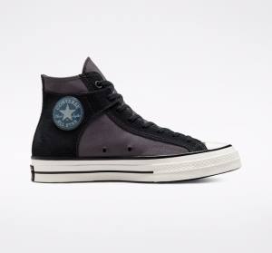 Zapatillas Altas Converse Chuck 70 Crafted Lona Negras Blancas | CV-156KNV