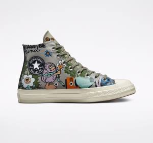 Zapatillas Altas Converse Chuck 70 Floral Verde Oliva Multicolor | CV-820NUF