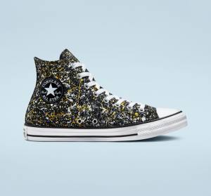 Zapatillas Altas Converse Chuck Taylor All Star Archive Paint Splatter Negras Blancas | CV-187GUB