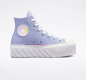 Zapatillas Altas Converse Chuck Taylor All Star 2X Lift Plataforma Pastel Gradient Azules Blancas | CV-216BPU