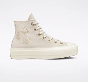 Zapatillas Altas Converse Chuck Taylor All Star Lift Plataforma Golden Elements Marrones Doradas Claro | CV-241ARE