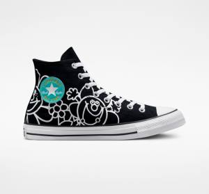 Zapatillas Altas Converse Chuck Taylor All Star Floral Negras Blancas Verde Menta | CV-278GTF