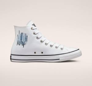 Zapatillas Altas Converse Chuck Taylor All Star Translucent Barcode Blancas Negras Blancas | CV-301RVO