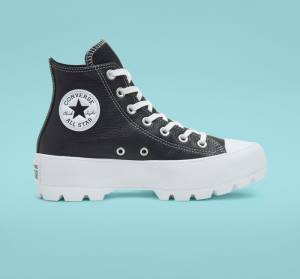 Zapatillas Altas Converse Chuck Taylor All Star Lugged Cuero Negras Blancas | CV-941OSJ