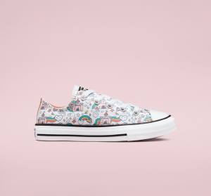 Zapatillas Bajas Converse Chuck Taylor All Star Rainbow Castles Blancas Rosas Turquesa | CV-324TSP