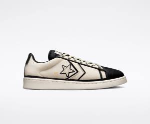 Zapatillas Bajas Converse Joshua Vides Pro Cuero Beige Blancas Negras | CV-741NGH