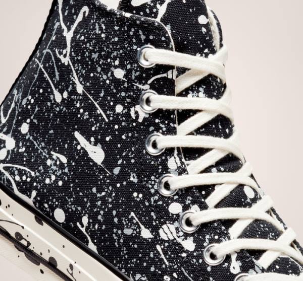 Zapatillas Altas Converse Chuck 70 Archive Paint Splatter Negras Gris | CV-012GHM