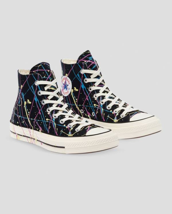 Zapatillas Altas Converse Chuck 70 Archive Print Paint Splatter Negras | CV-021IDW