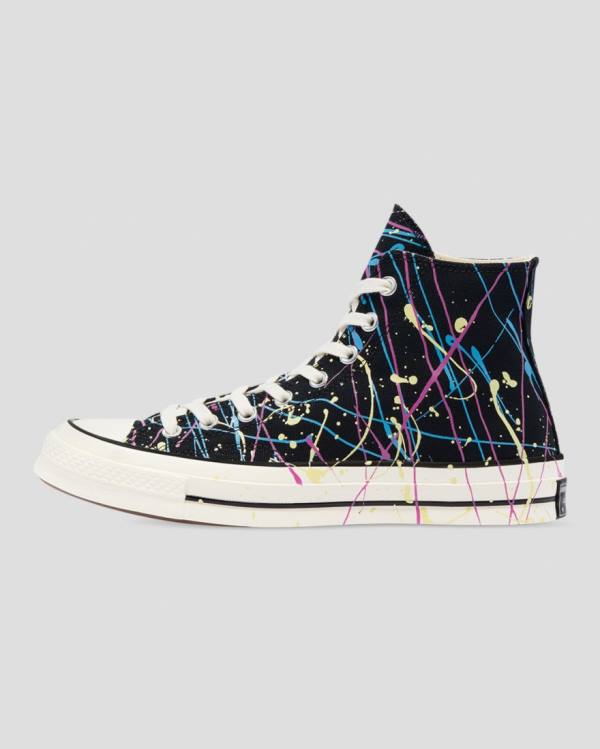 Zapatillas Altas Converse Chuck 70 Archive Print Paint Splatter Negras | CV-021IDW