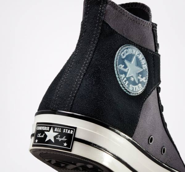 Zapatillas Altas Converse Chuck 70 Crafted Lona Negras Blancas | CV-156KNV