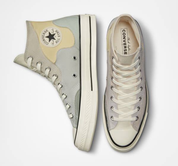 Zapatillas Altas Converse Chuck 70 Crafted Patchwork Marrones Limón | CV-419LCB