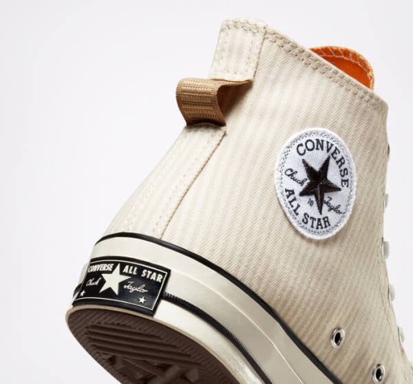 Zapatillas Altas Converse Chuck 70 Crafted Stripe Marrones | CV-423PVC