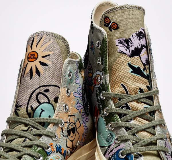 Zapatillas Altas Converse Chuck 70 Floral Verde Oliva Multicolor | CV-081RWD