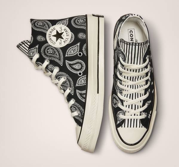 Zapatillas Altas Converse Chuck 70 Paisley Negras | CV-985PWK