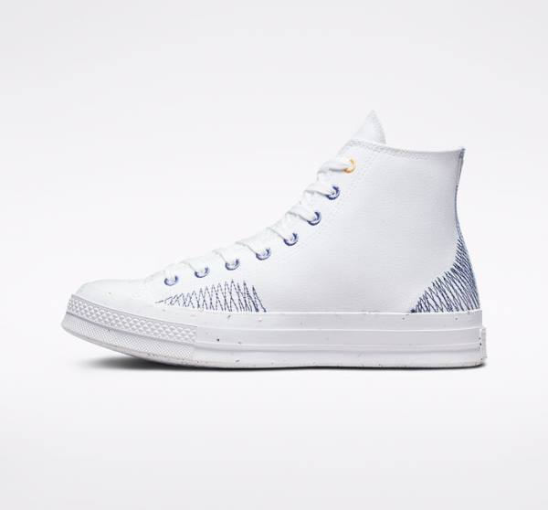 Zapatillas Altas Converse Chuck 70 Stitched Blancas Indigo | CV-309SDX