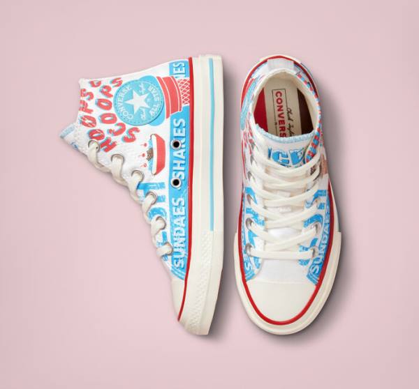 Zapatillas Altas Converse Chuck 70 Sweet Scoops Blancas Azules Rojas | CV-498HVP