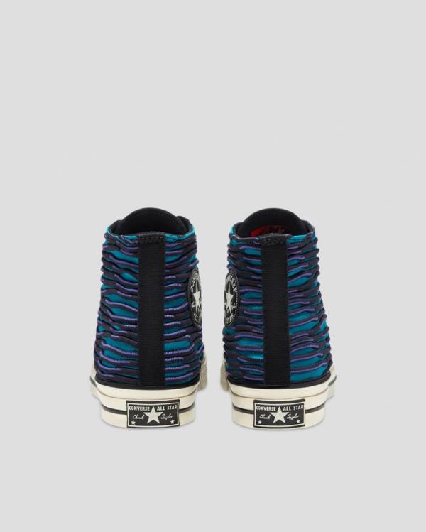 Zapatillas Altas Converse Chuck 70 Wavy Knit Azules | CV-124ESD