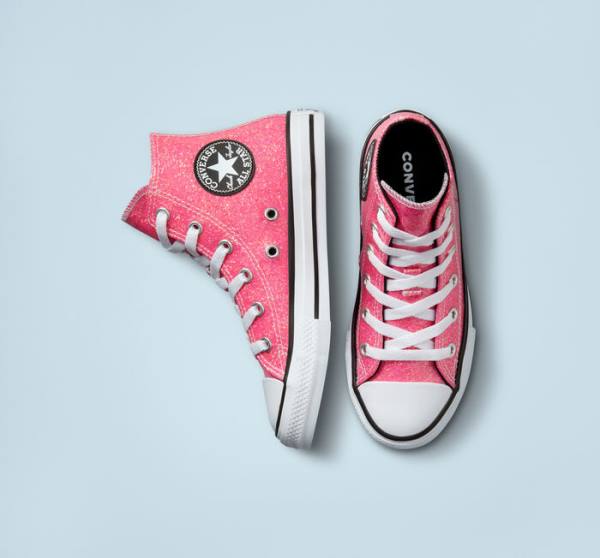 Zapatillas Altas Converse Chuck Taylor All Star Invierno Glitter Rosas Negras Blancas | CV-083HXQ