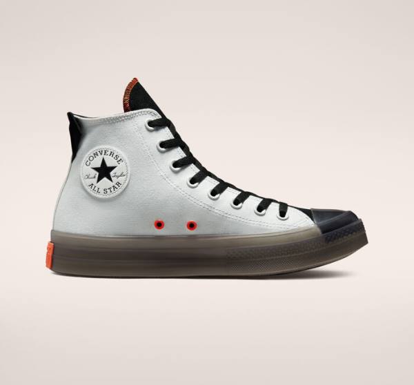 Zapatillas Altas Converse Chuck Taylor All Star CX Stretch Lona Plateadas Claro Negras Mango | CV-140QRO