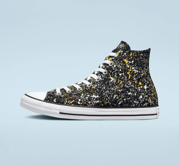 Zapatillas Altas Converse Chuck Taylor All Star Archive Paint Splatter Negras Blancas | CV-187GUB