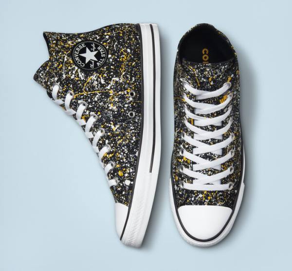 Zapatillas Altas Converse Chuck Taylor All Star Archive Paint Splatter Negras Blancas | CV-187GUB