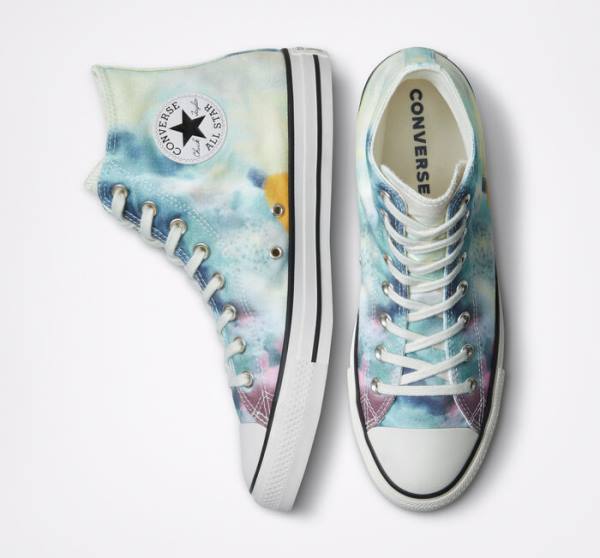 Zapatillas Altas Converse Chuck Taylor All Star Tie-Dye Multicolor Negras | CV-215FCK