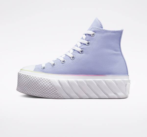 Zapatillas Altas Converse Chuck Taylor All Star 2X Lift Plataforma Pastel Gradient Azules Blancas | CV-216BPU