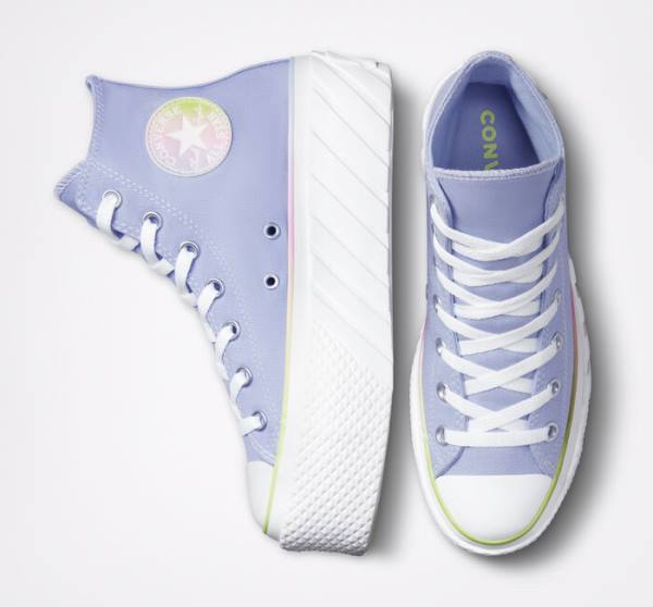 Zapatillas Altas Converse Chuck Taylor All Star 2X Lift Plataforma Pastel Gradient Azules Blancas | CV-216BPU