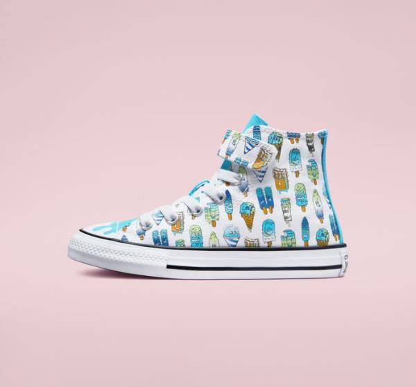 Zapatillas Altas Converse Chuck Taylor All Star Easy-On Frozen Treats Blancas Azules Verde Claro | CV-254YGZ