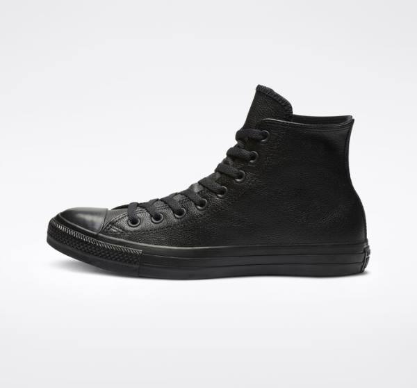 Zapatillas Altas Converse Chuck Taylor All Star Cuero Negras | CV-281CVM