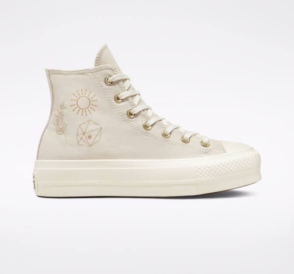 Zapatillas Altas Converse Chuck Taylor All Star Lift Plataforma Golden Elements Marrones Doradas Claro | CV-284AYO