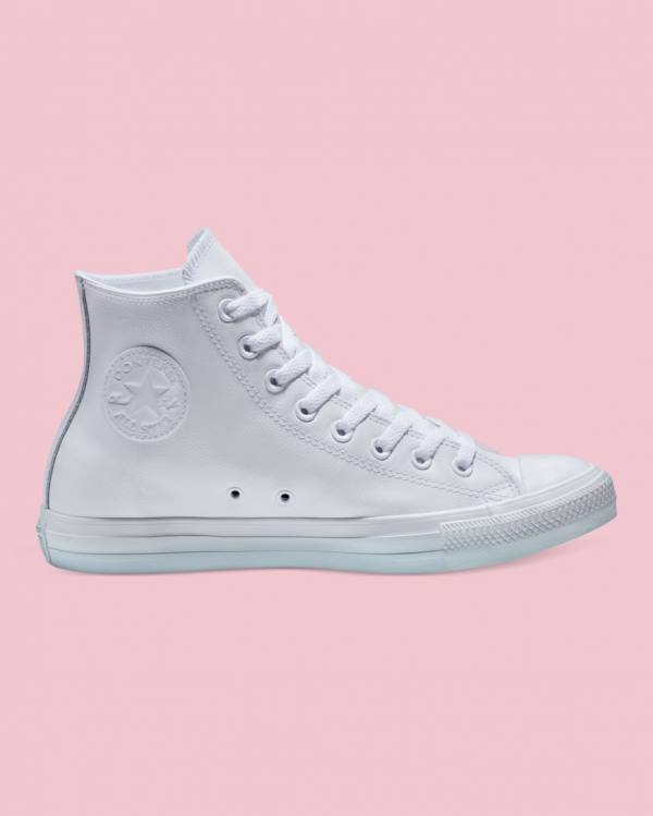 Zapatillas Altas Converse Chuck Taylor All Star Cuero Blancas | CV-486YUP