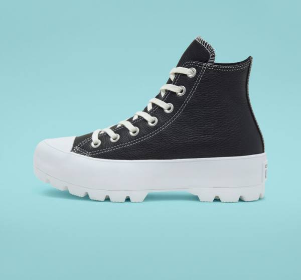 Zapatillas Altas Converse Chuck Taylor All Star Lugged Cuero Negras Blancas | CV-517CJN