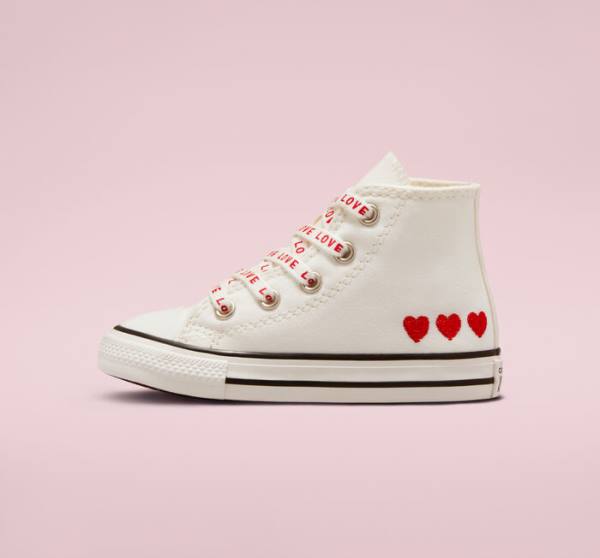 Zapatillas Altas Converse Chuck Taylor All Star Crafted with Love Blancas Rojas | CV-571OWC