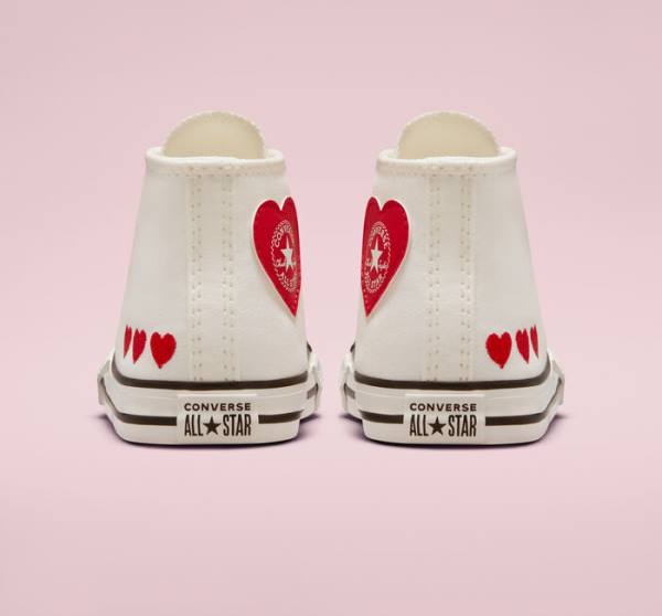 Zapatillas Altas Converse Chuck Taylor All Star Crafted with Love Blancas Rojas | CV-571OWC