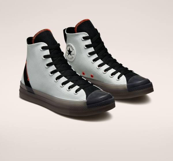 Zapatillas Altas Converse Chuck Taylor All Star CX Stretch Lona Plateadas Claro Negras Mango | CV-637PLT