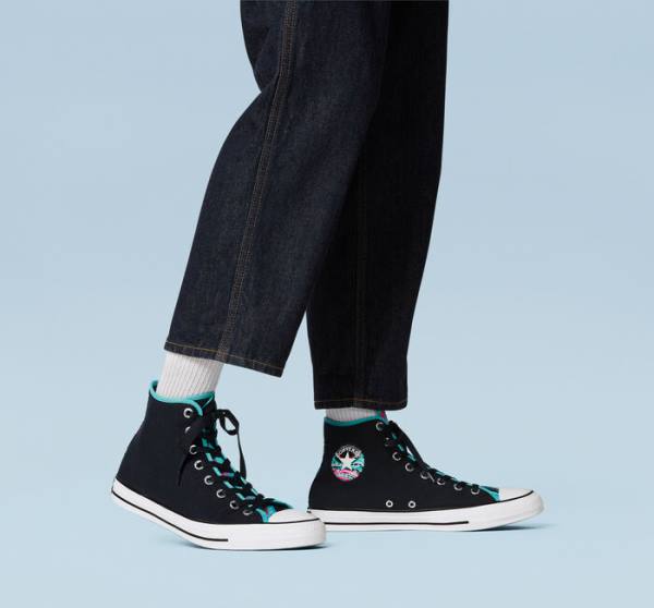 Zapatillas Altas Converse Chuck Taylor All Star Marbled Negras Multicolor Blancas | CV-726LYK