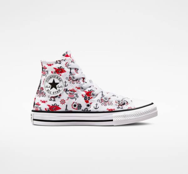 Zapatillas Altas Converse Chuck Taylor All Star Pirates Blancas Rojas Negras | CV-829COP