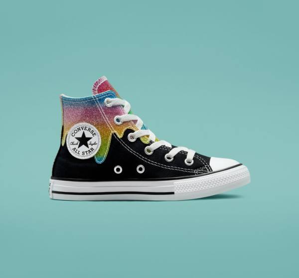 Zapatillas Altas Converse Chuck Taylor All Star Glitter Drip Negras Beige Blancas Rosas | CV-860IOL