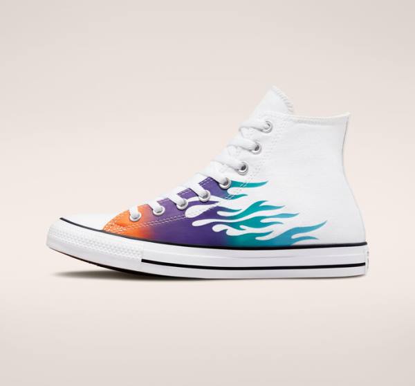 Zapatillas Altas Converse Chuck Taylor All Star Archive Prints Blancas Azules Turquesa | CV-865YRP