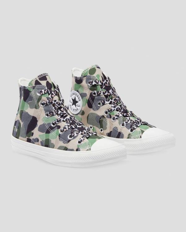 Zapatillas Altas Converse Chuck Taylor Edged Leopard Print Negras | CV-196QAO