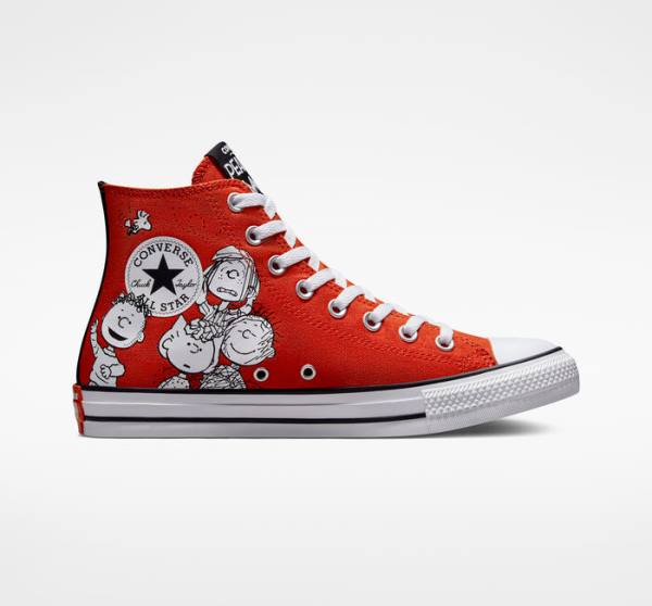 Zapatillas Altas Converse Peanuts Chuck Taylor All Star Rojas Negras Blancas | CV-046HQN