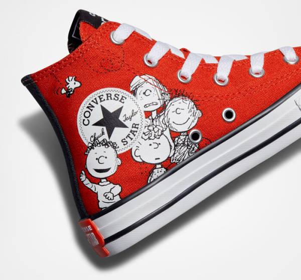 Zapatillas Altas Converse Peanuts Chuck Taylor All Star Rojas Negras Blancas | CV-682SIU