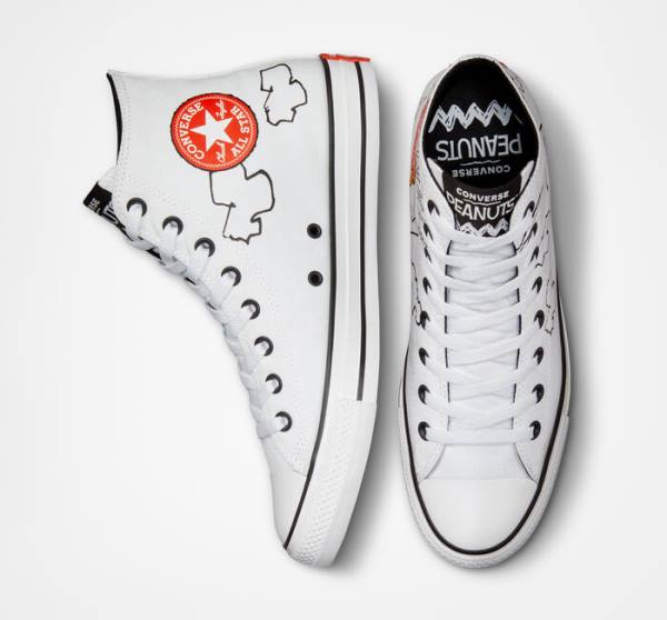 Zapatillas Altas Converse Peanuts Chuck Taylor All Star Blancas Negras Rojas | CV-961QKW