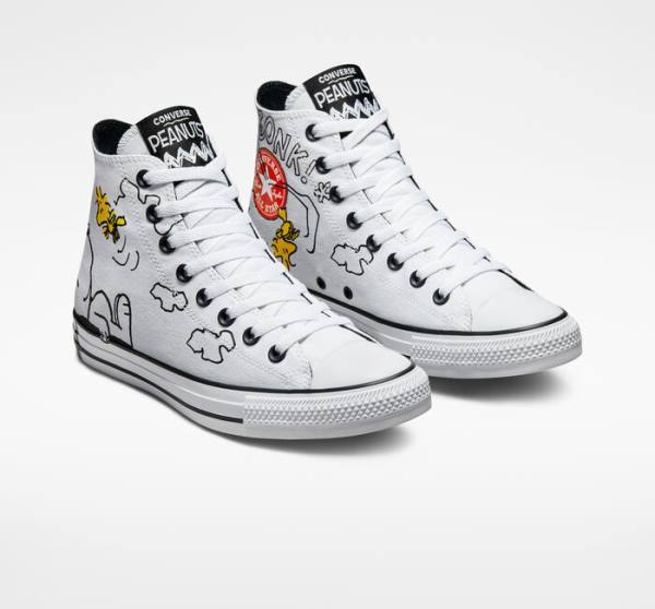 Zapatillas Altas Converse Peanuts Chuck Taylor All Star Blancas Negras Rojas | CV-961QKW