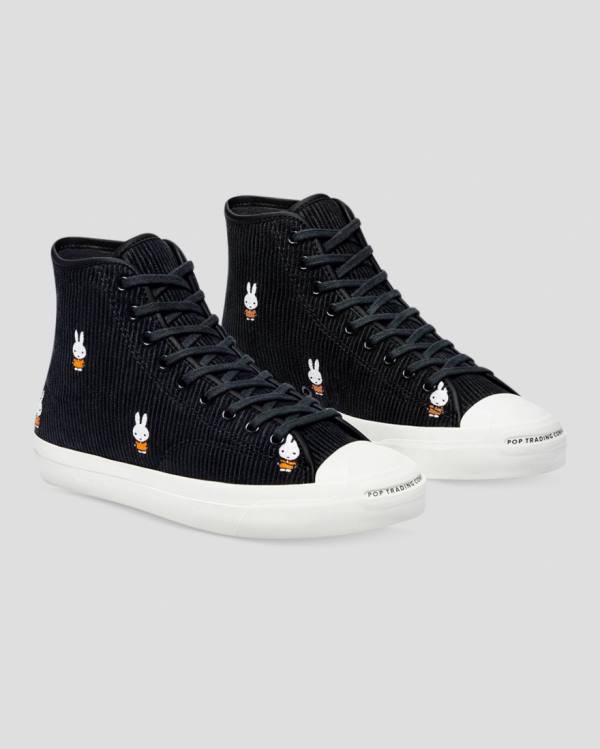 Zapatillas Altas Converse Pop Trading Miffy Jack Purcell Pro Corduroy Negras | CV-856BQK