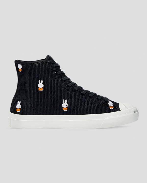 Zapatillas Altas Converse Pop Trading Miffy Jack Purcell Pro Corduroy Negras | CV-856BQK