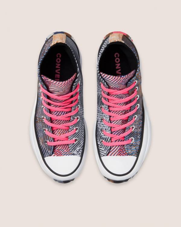 Zapatillas Altas Converse Run Star Hike Knit Print Azules Rojas | CV-475ANE