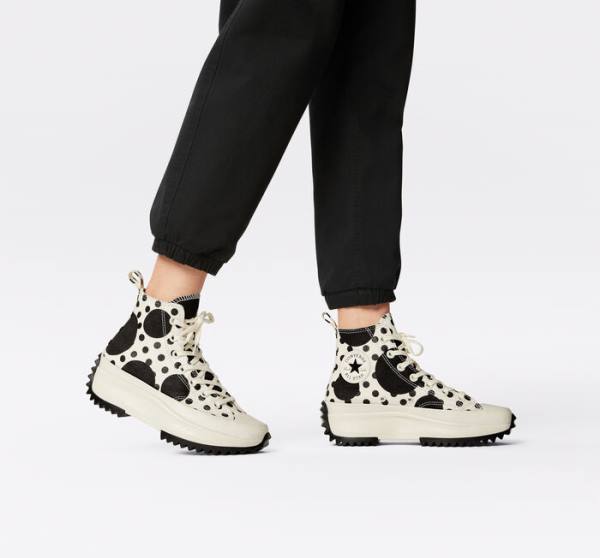 Zapatillas Altas Converse Run Star Hike Plataforma Polka Dots Negras | CV-529PVB