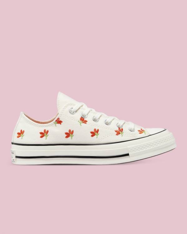 Zapatillas Bajas Converse Chuck 70 Embroidered Garden Party Beige | CV-459PXM